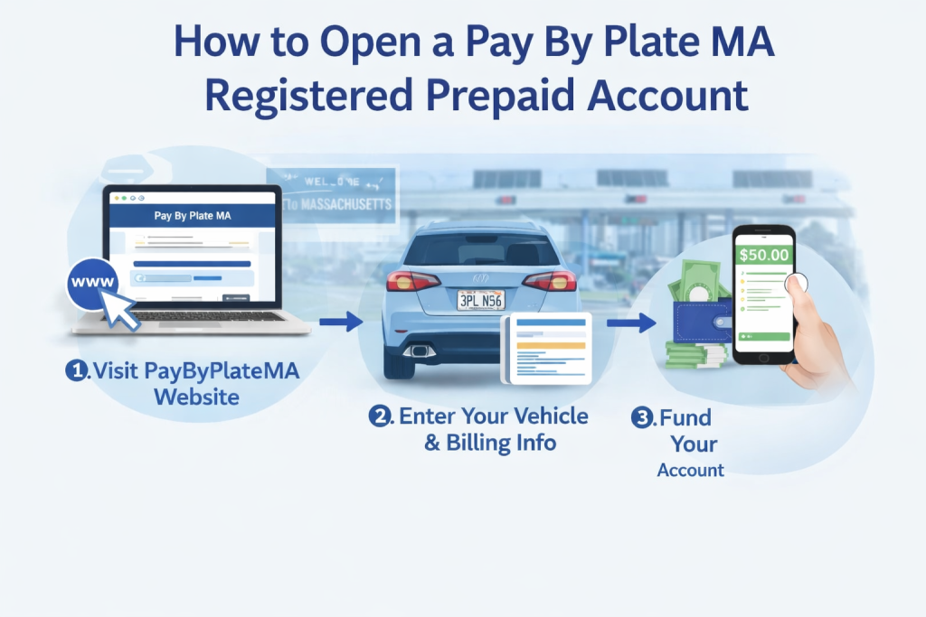 How to Register for a Pay By Plate MA Prepaid Account (Step-by-Step) 3 How to Open a Pay By Plate MA Registered Prepaid Account